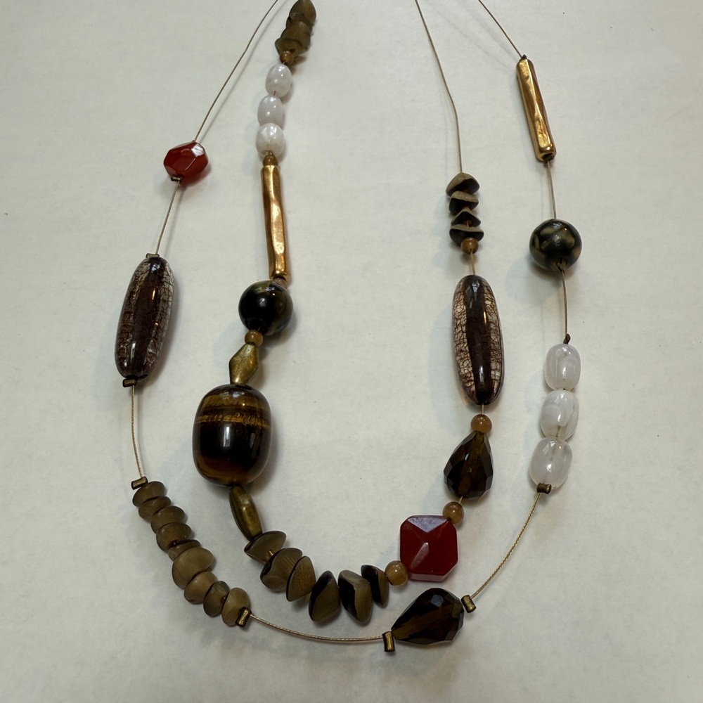 Chico's Brown and Gold Necklace  with Chic Style